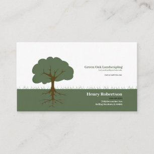 Landscape Landscaping Designer Design Tree Oak Business Card