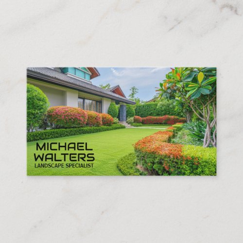 Landscape Lawn and Bushes Business Card