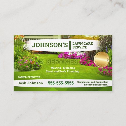 Landscape Lawn Care Business Card