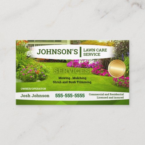 Landscape Lawn Care Business Card