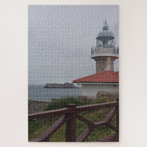 Landscape Ligthhouse in Suances Cantabria Spain Jigsaw Puzzle