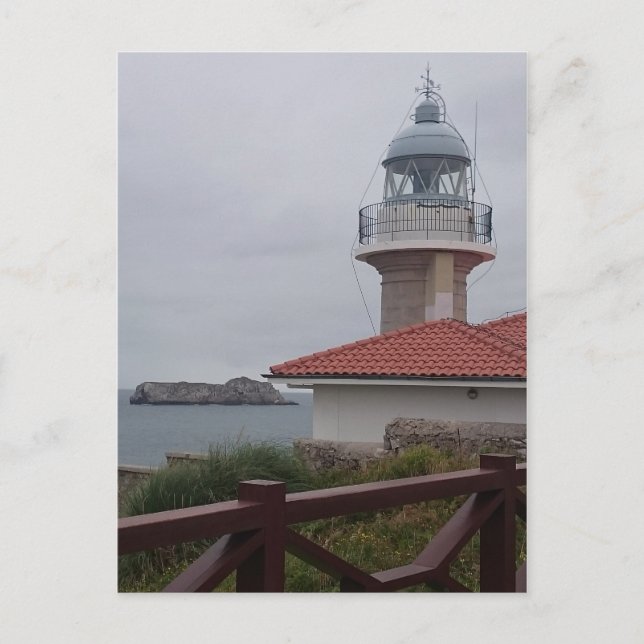 Landscape Ligthhouse in Suances Cantabria Spain Postcard (Front)