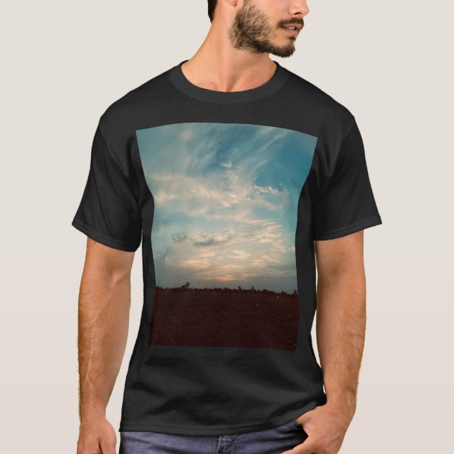 Landscape Men's Black T-Shirt (Front)