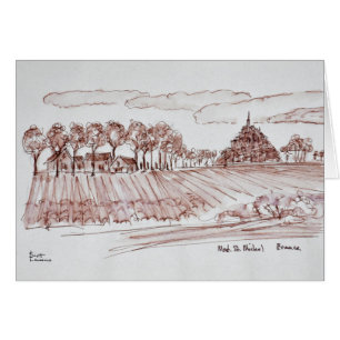 Landscape Mont Saint-Michel Normandy, France Cards
