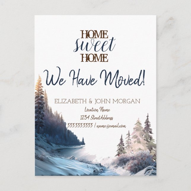 Landscape Mountain Home Sweet Home  Announcement Postcard (Front)