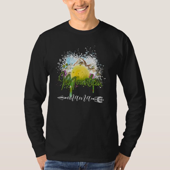 Landscape Mountain Mama Hiking Mom Flower Mothers  T-Shirt (Front)
