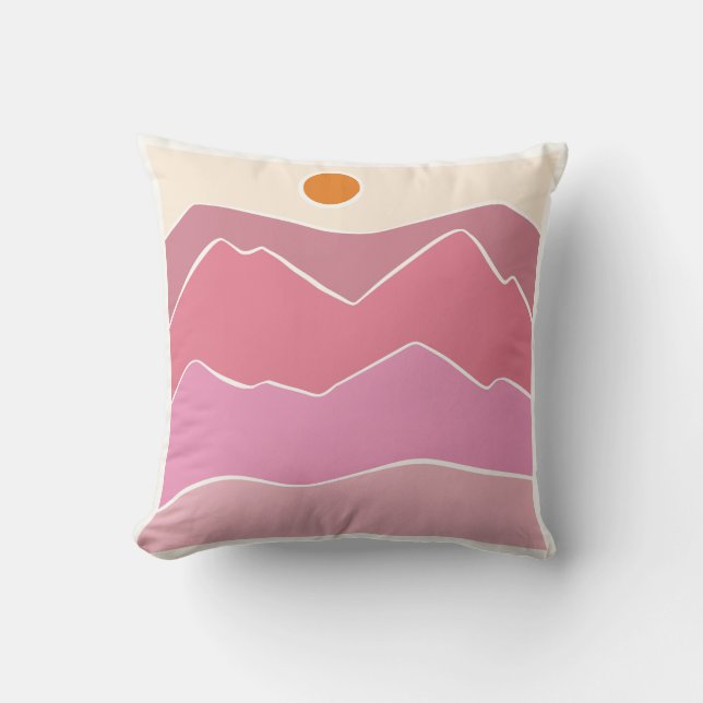 Landscape, Mountain, Naive Throw Pillow (Front)