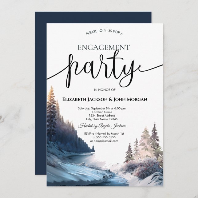 Landscape,Nature,Forest Engagement  Invitation (Front/Back)