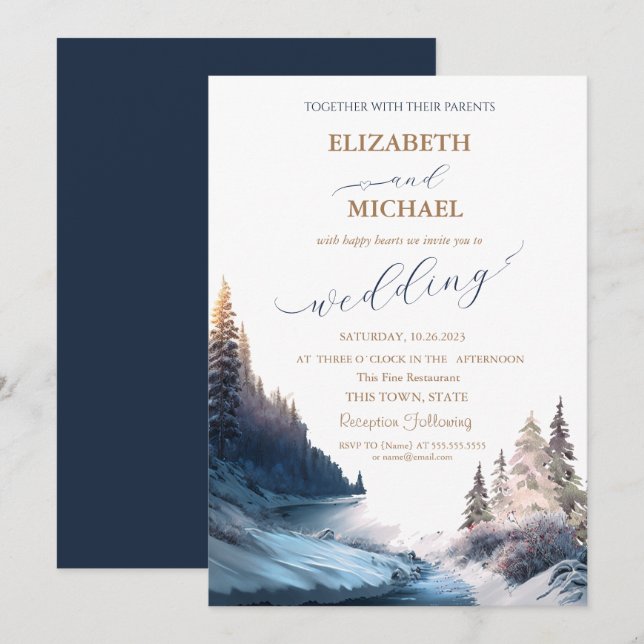 Landscape,Nature,Forest Wedding Invitation (Front/Back)