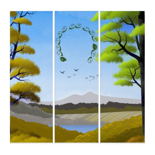 Landscape Nature Positive Phrase Triptych Wall Art