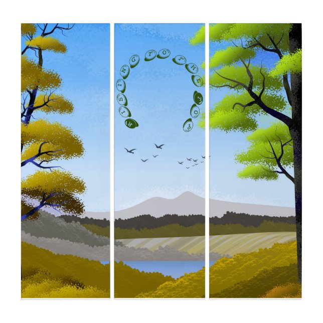 Landscape Nature Positive Phrase Triptych Wall Art (Front)