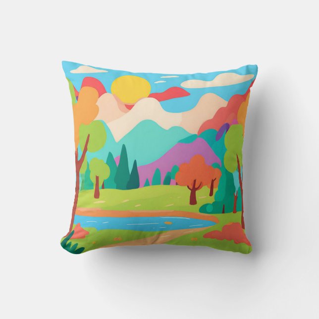 Landscape nature viewThrow Pillow (Front)