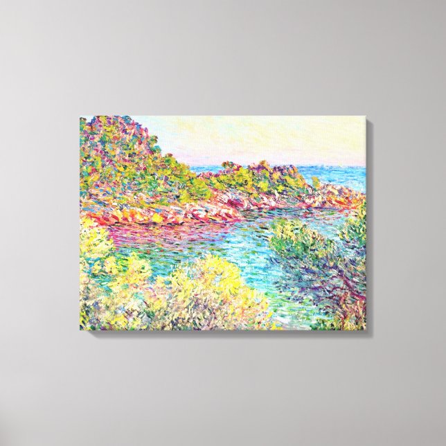 Landscape Near Monte Carlo (by Claude Monet) Canvas Print (Front)