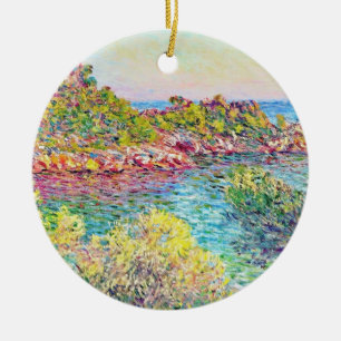 Landscape Near Monte Carlo (by Claude Monet) Ceramic Ornament