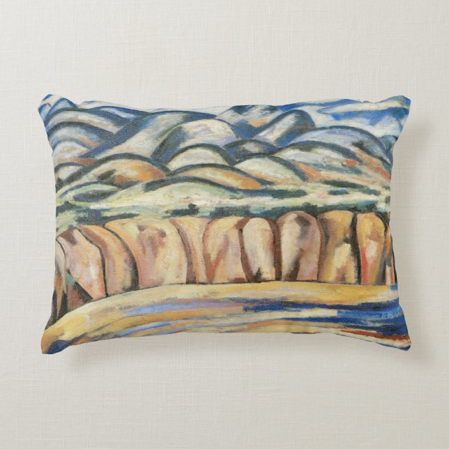 Landscape, New Mexico by Marsden Hartley, Fine Art Decorative Pillow (Front)