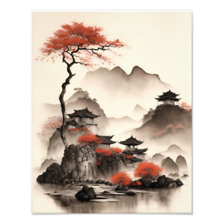 Landscape of ancient villages in Ninh Binh Vietnam Photo Print