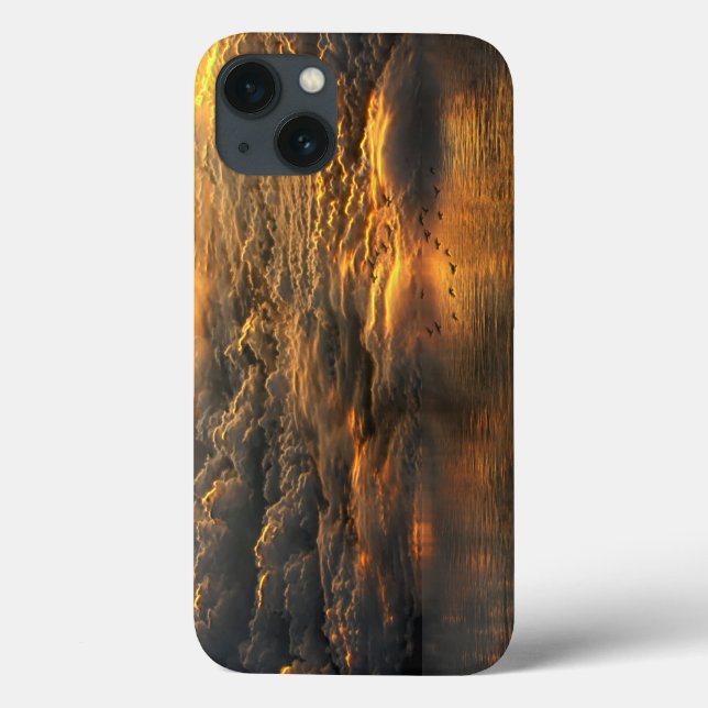 Landscape of Clouds and Water with Birds Case-Mate iPhone Case (Back)
