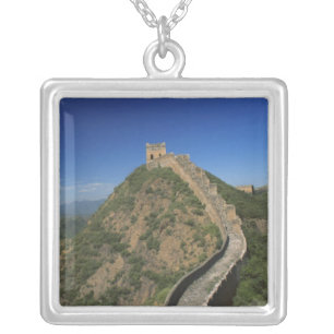 Landscape of Great Wall, China Silver Plated Necklace