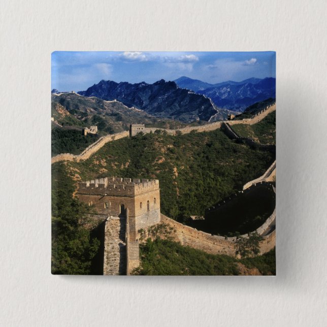 Landscape of Great Wall, Jinshanling, China Pinback Button (Front)