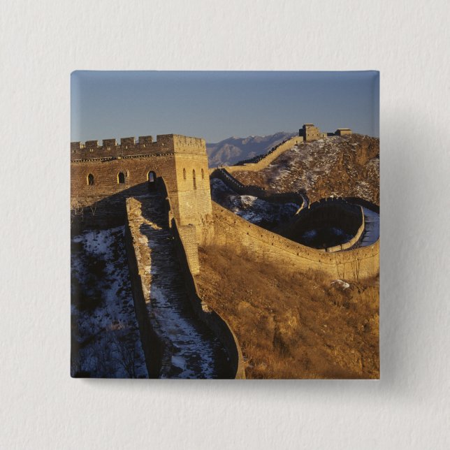 Landscape of Great Wall under sunset, China Pinback Button (Front)