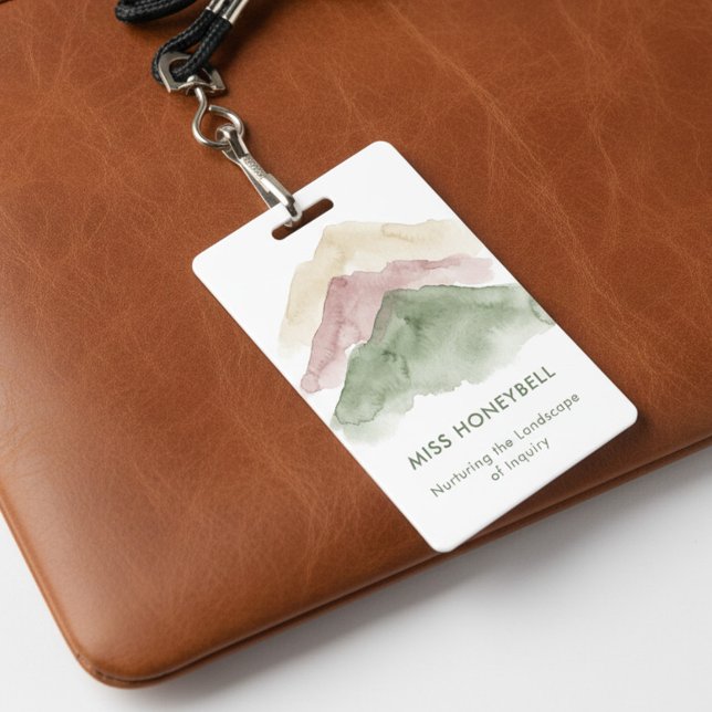Landscape of Inquiry Nurturing Teacher Quote Name Badge (Teacher Appreciation Name Badge Lanyard with Quote by Darling & May)