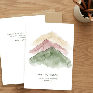Landscape of Inquiry Nurturing Teacher Quote Thank You Card