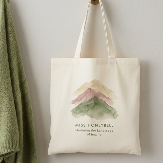 Landscape of Inquiry Nurturing Tutor Appreciation Tote Bag (Teacher Appreciation Tote Bag with Quote by Darling & May)