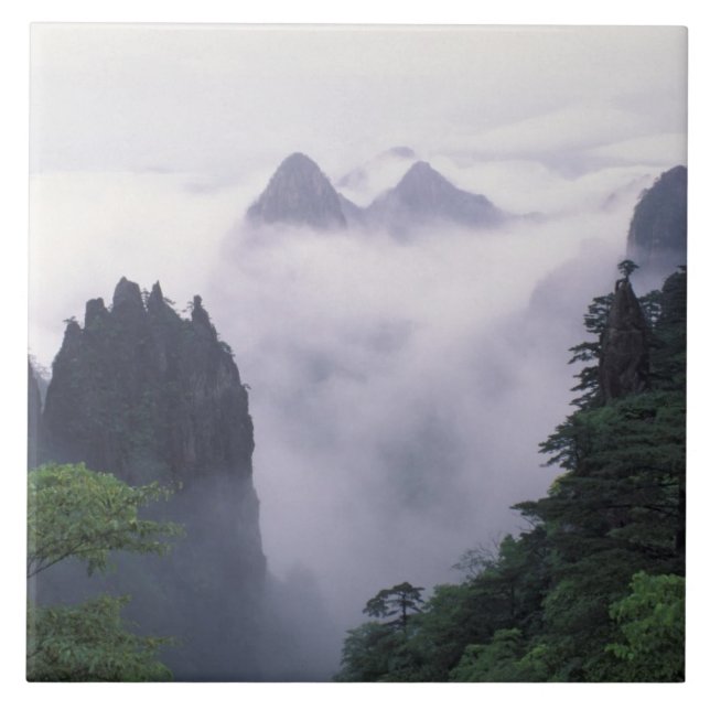 Landscape of Mt. Huangshan (Yellow Mountain) in Ceramic Tile (Front)