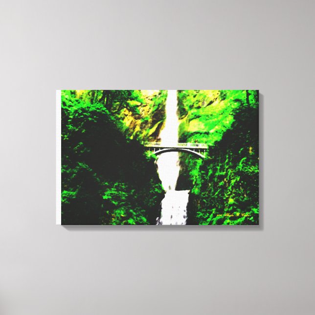 Landscape of Multnomah Falls Canvas Print (Front)