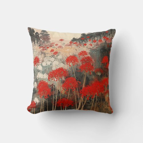 landscape of Red spider lily pillow