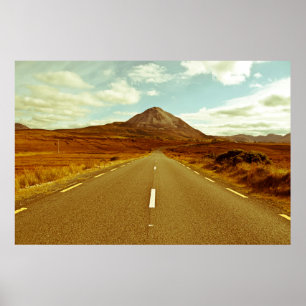 landscape of road to the Errigal mountains Poster