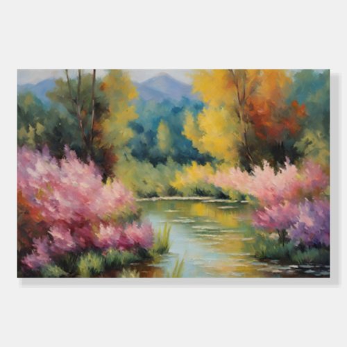 Landscape of the river mounted print  foam board