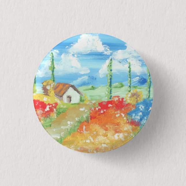 Landscape of the vastness of Tuscany Button (Front)