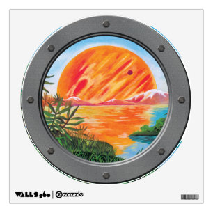 Landscape on Europa - Jupiter Moon Porthole View Wall Decal