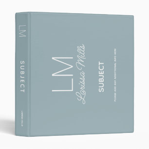 Landscape Orientation Custom Dusty Blue 3 Ring Binder
