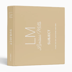 Landscape Orientation Custom Natural Beauty Beige 3 Ring Binder