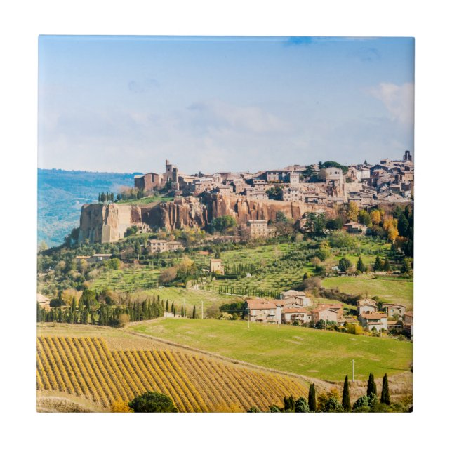 Landscape over Orvieto Ceramic Tile (Front)