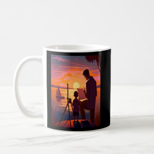 Landscape Painting Collector Painter Dad In Sunset Coffee Mug