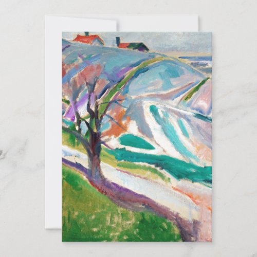 Landscape Painting Edward Munch Expressionist Art Card