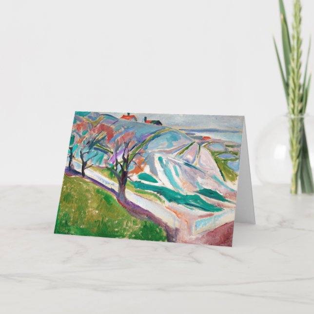 Landscape Painting Edward Munch Expressionist Art Card (Front)