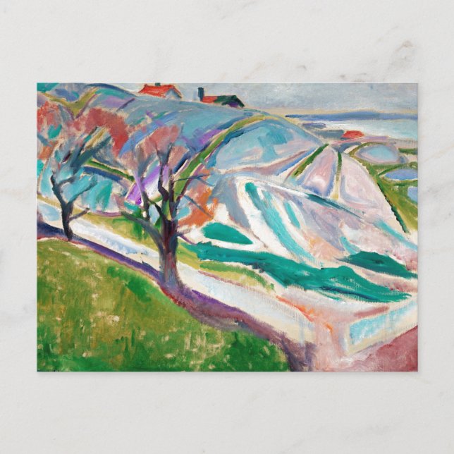 Landscape Painting Edward Munch Holiday Postcard (Front)