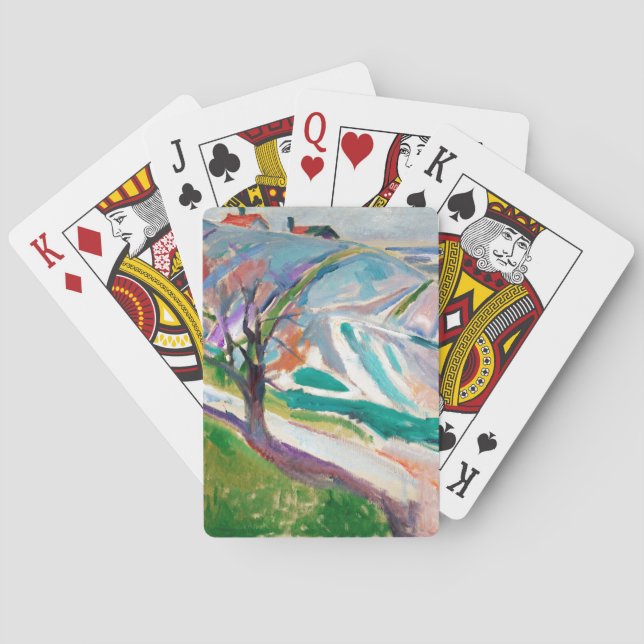 Landscape Painting Edward Munch Poker Cards (Back)