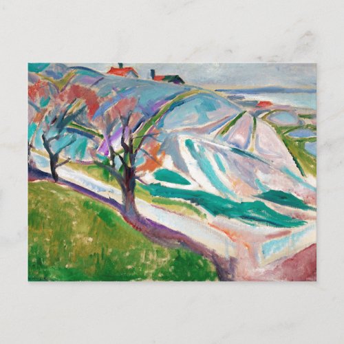 Landscape Painting Edward Munch Postcard