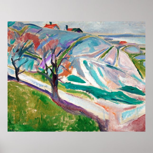 Landscape Painting Edward Munch Poster (Front)