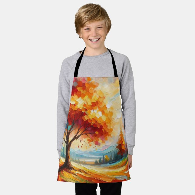 Landscape Painting With Bright Colors-96771 Apron (Worn)