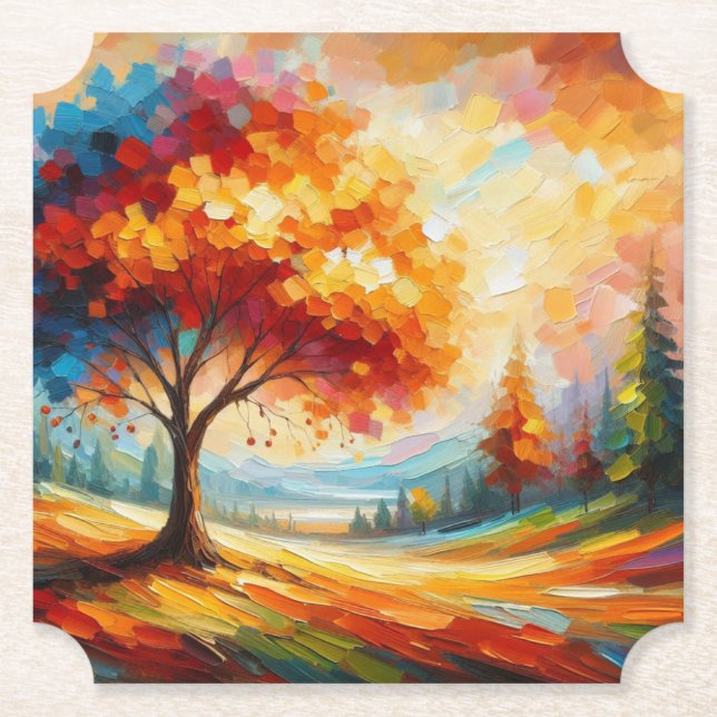 Landscape Painting With Bright Colors-96771 Paper Coaster (Front)