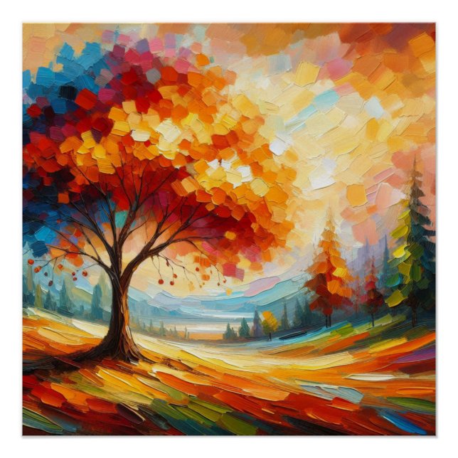 Landscape Painting With Bright Colors-96771 Poster (Front)