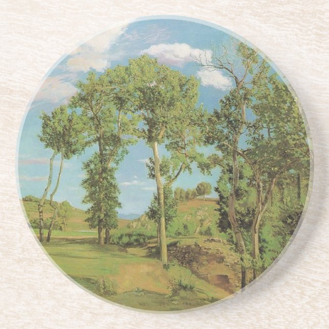 Landscape Paysage Frederic Bazille Impressionist Coaster (Front)