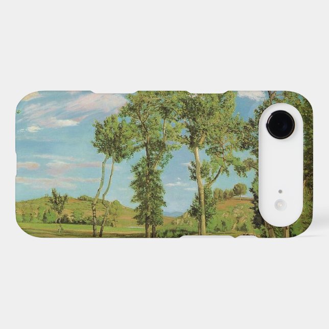 Landscape Paysage Frederic Bazille Impressionist iPhone Case (Back Horizontal)