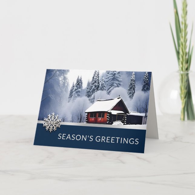 Landscape Photo Folded Business Holiday Card (Front)